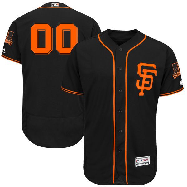 Men San Francisco Giants Majestic Black Alternate 2017 Flex Base Authentic Collection Custom MLB Jersey->customized mlb jersey->Custom Jersey